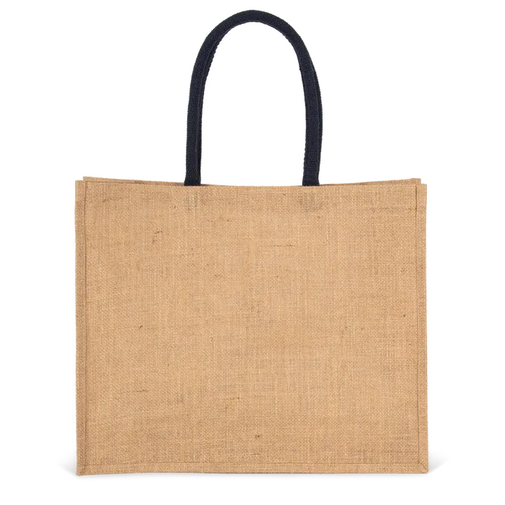 Sac de plage en jute Natural / Navy