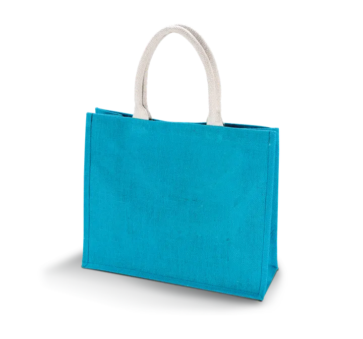 Sac de plage en jute Turquoise