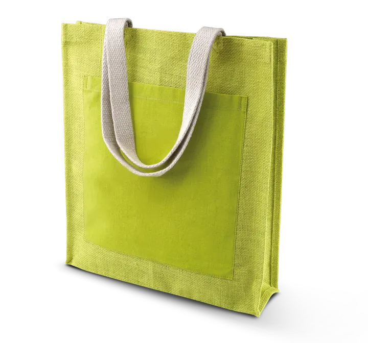Jute Shopper Lime Green