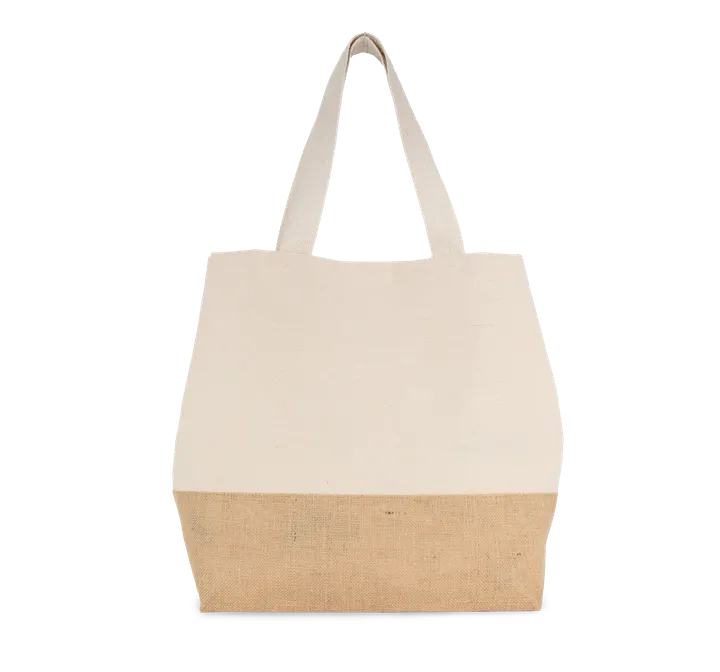 Sac shopping en toiles de coton et jute Natural
