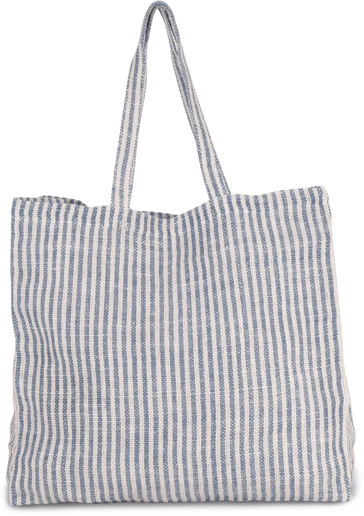 Sac shopping à rayures en juco Iris Blue / Natural