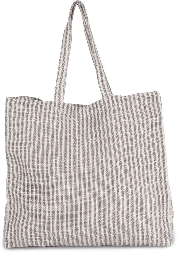 Sac shopping à rayures en juco Steel Grey / Natural