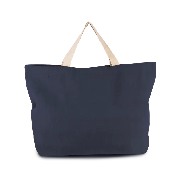 Grand sac de shopping fourre-tout esprit rustique Navy