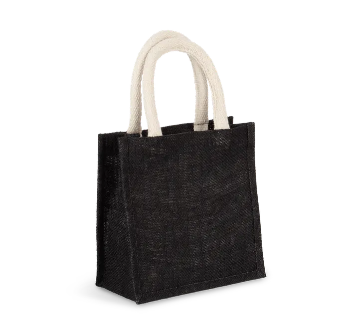 Jutetasche im Cabas-Stil Klein Black
