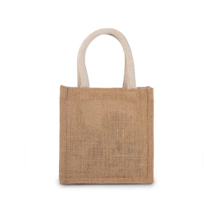 Jutetasche im Cabas-Stil Klein Natural / Gold
