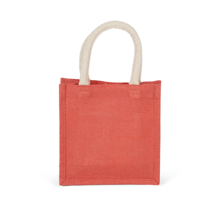 Jutetasche im Cabas-Stil Klein True Coral