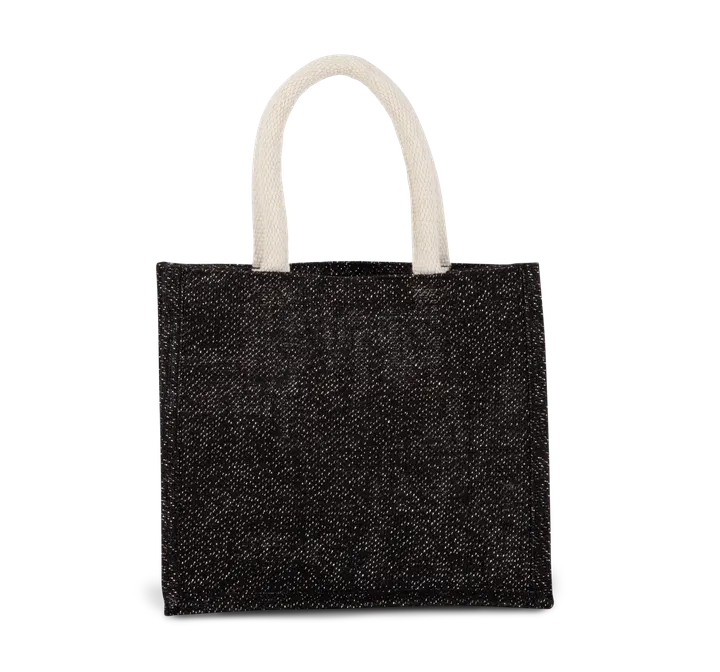 Jutetasche im Cabas-Stil Mittel Black / Silver