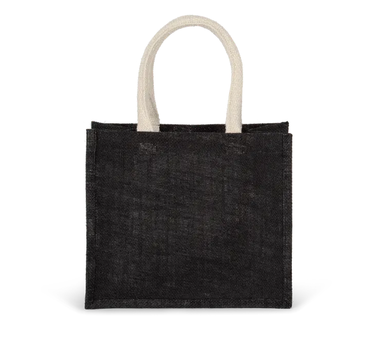 Jutetasche im Cabas-Stil Mittel Black