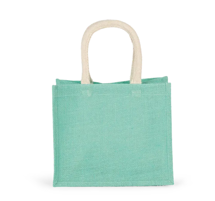 Jutetasche im Cabas-Stil Mittel Ice Mint
