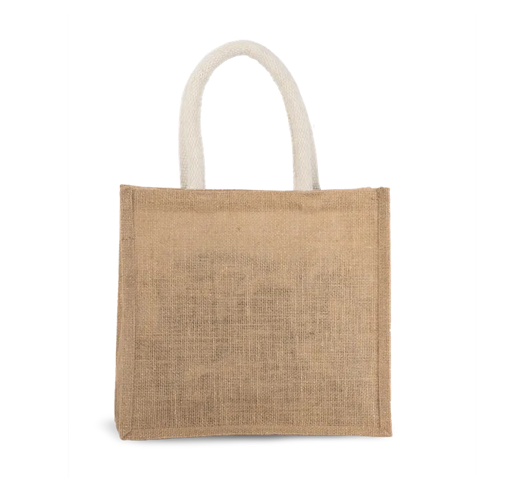 Jutetasche im Cabas-Stil Mittel Natural / Gold