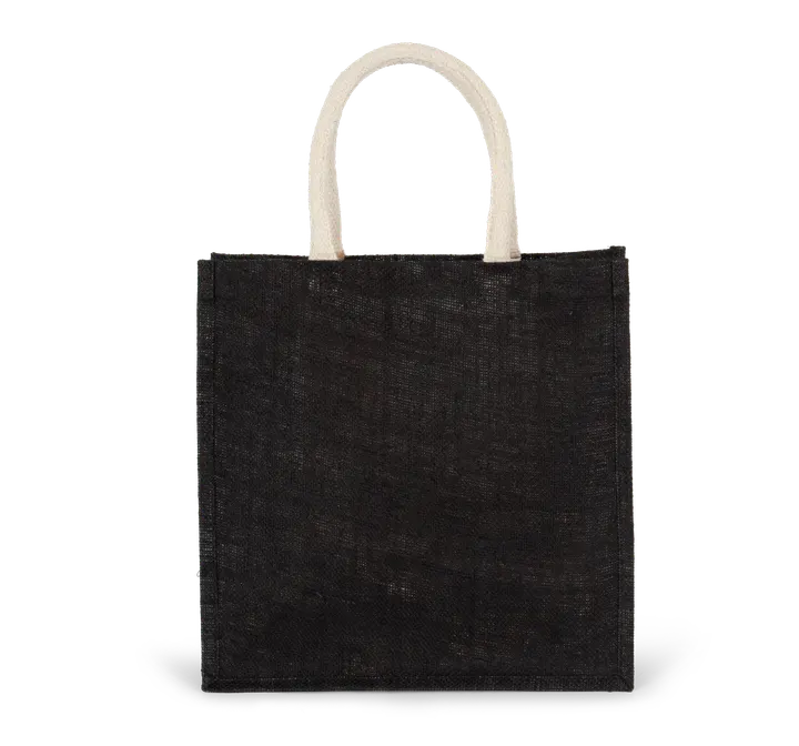 Sac style cabas en toile de jute - grand modèle Black