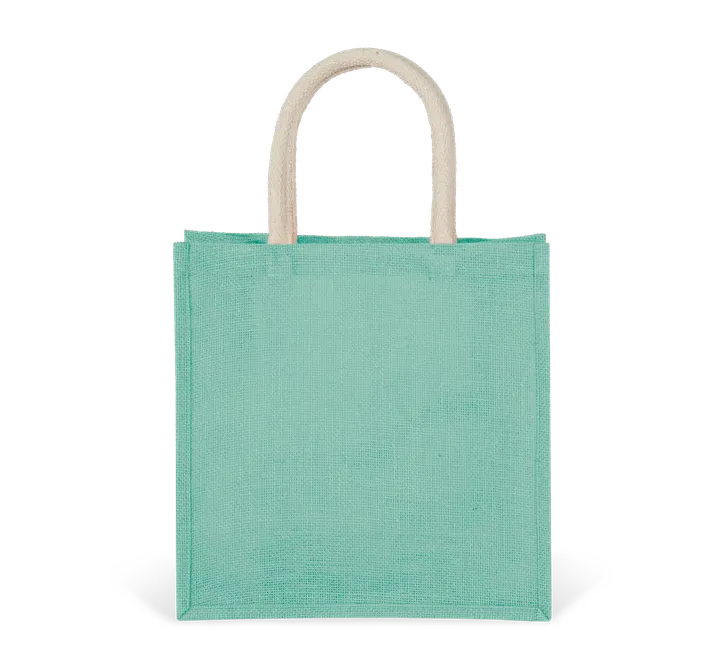 Sac style cabas en toile de jute - grand modèle Ice Mint