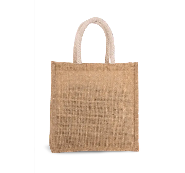 Sac style cabas en toile de jute - grand modèle Natural / Gold
