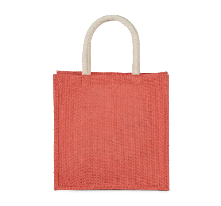 Sac style cabas en toile de jute - grand modèle True Coral