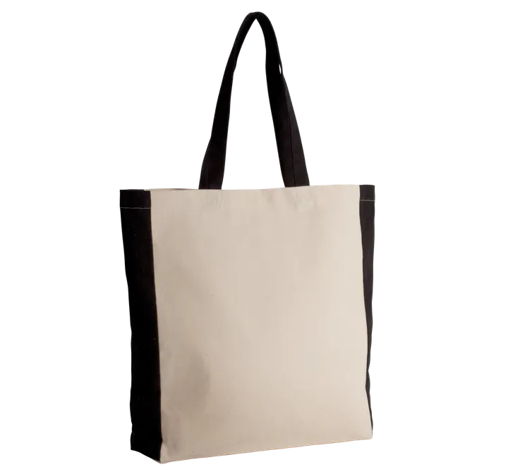 Zweifarbige Tasche im Cabas-Stil Natural / Black