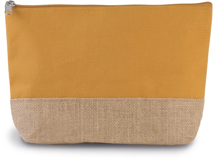 Pochette en toiles de coton et jute Cumin Yellow / Natural