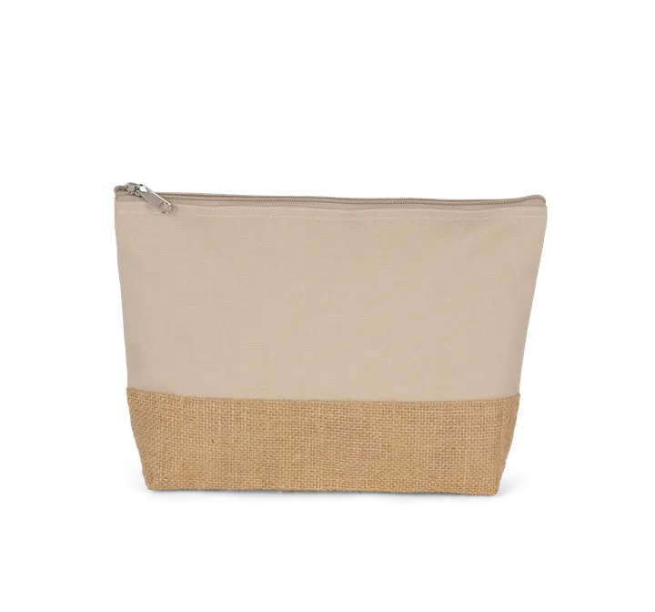 Pochette en toiles de coton et jute Light Sand / Natural