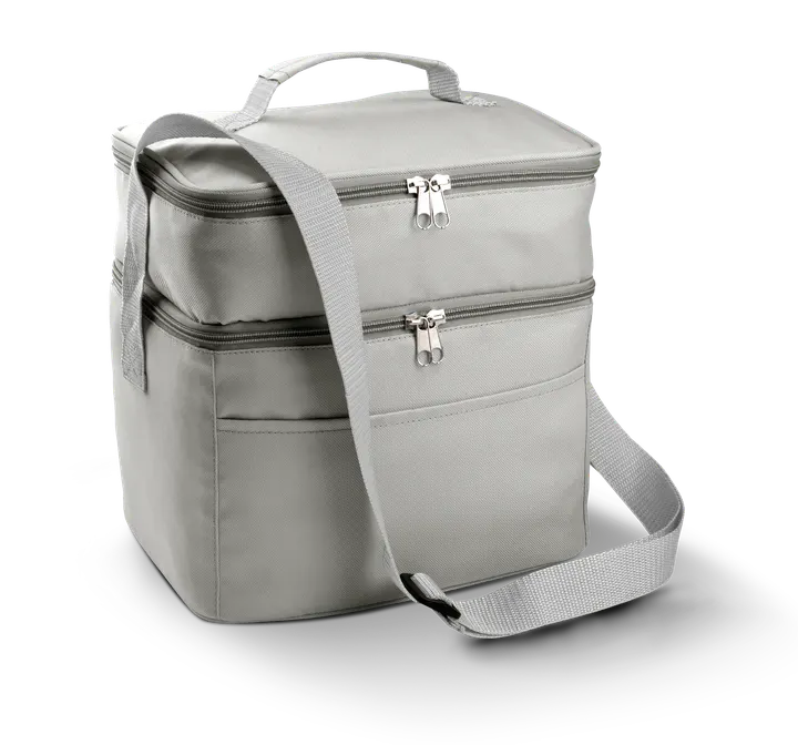 Schulter-Kühltasche mit zwei Fächern Light Grey