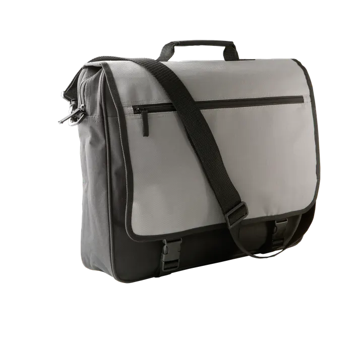 Dokumententasche mit Frontklappe Black / Light Grey