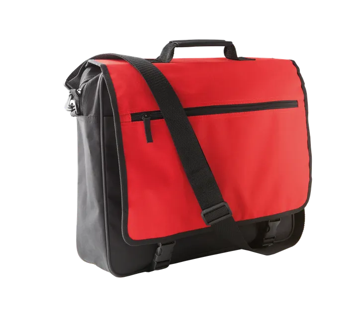 Dokumententasche mit Frontklappe Black / Red