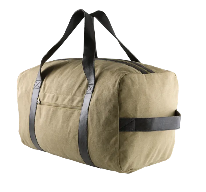 Reisetasche aus Baumwoll-Canvas Vintage Kaki