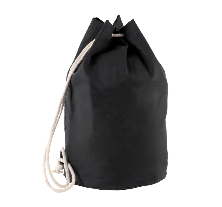 Seesack aus Baumwolle. Mit Kordelzug Black