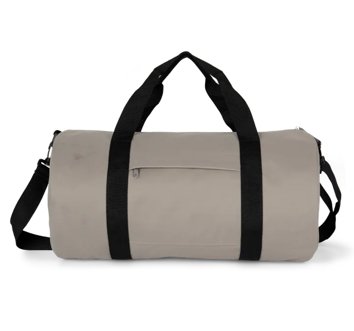 Recycelte Schlauchtasche mit Frontfach Taupe