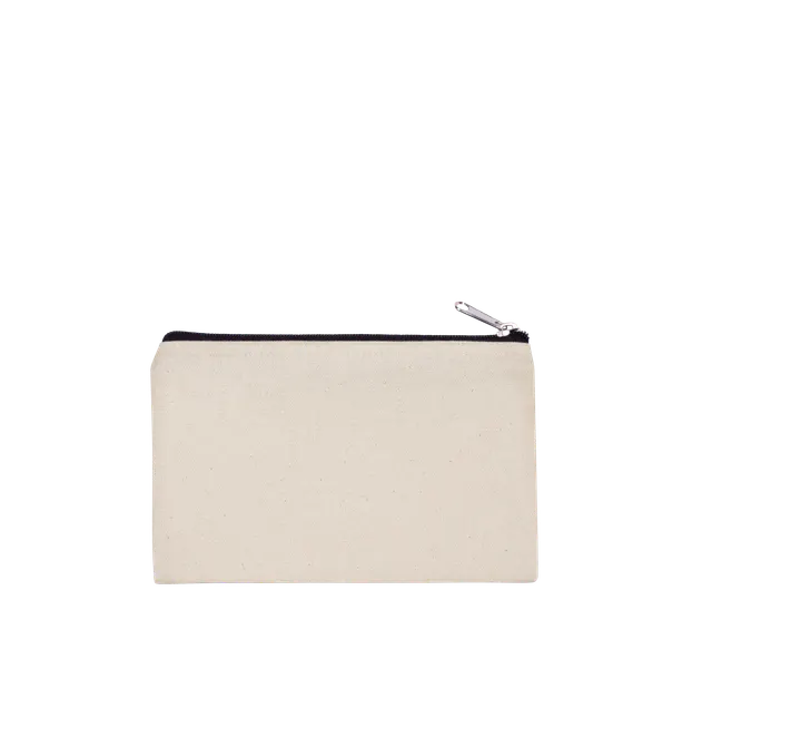 Pochette en coton canvas - petit modèle Natural / Black