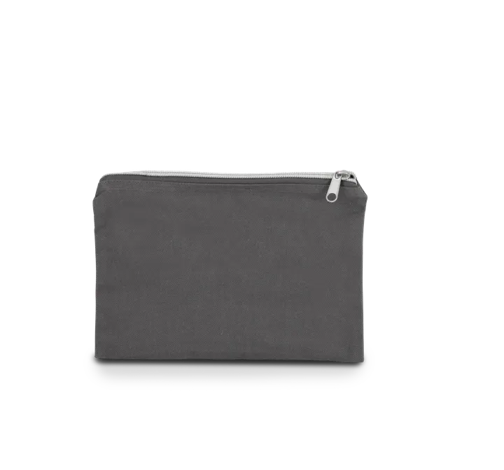 Pochette en coton canvas - modèle moyen Grey / Silver