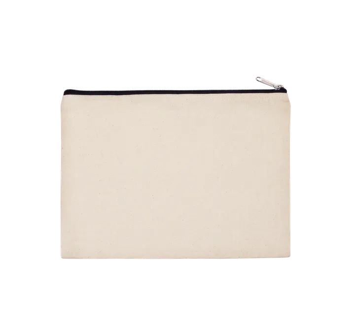 Etui aus Baumwollcanvas - Groß Natural / Black