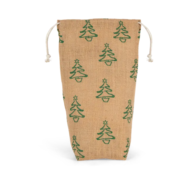 Porte-bouteille avec motifs de Noël Natural / Dark Green