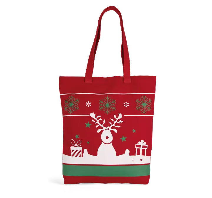 Einkaufstasche mit Weihnachtsmotiven Cherry Red