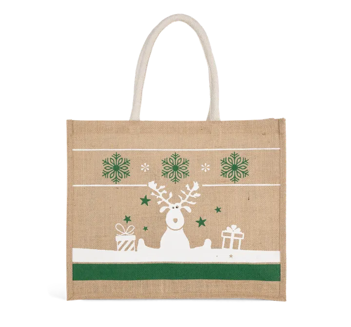 Sac shopping avec motifs de Noël Natural / White