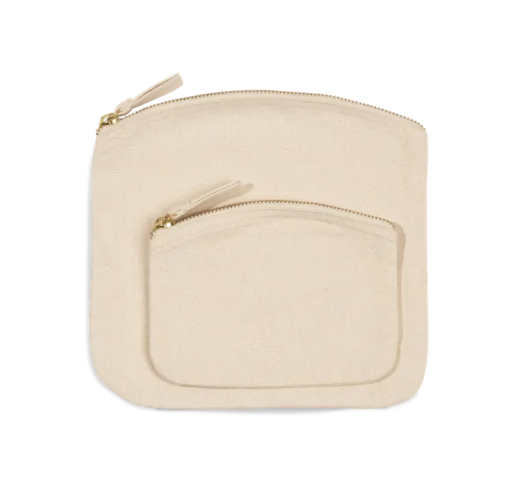 Kleine Tasche mit Reißverschluss Natural