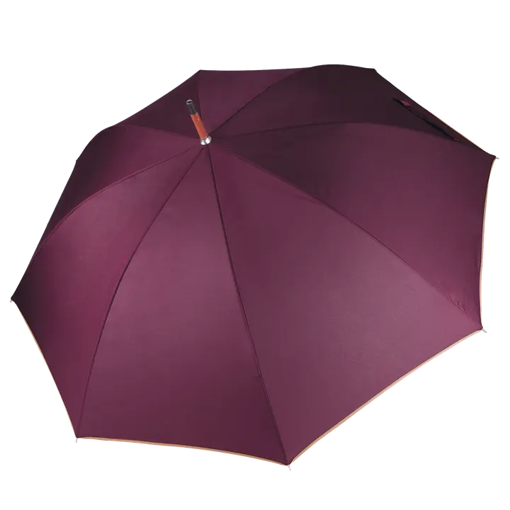 Parapluie mât en bois Burgundy / Beige