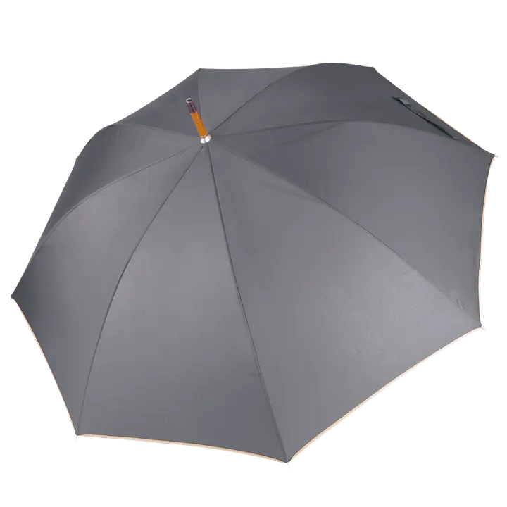 Parapluie mât en bois Dark Grey / Beige