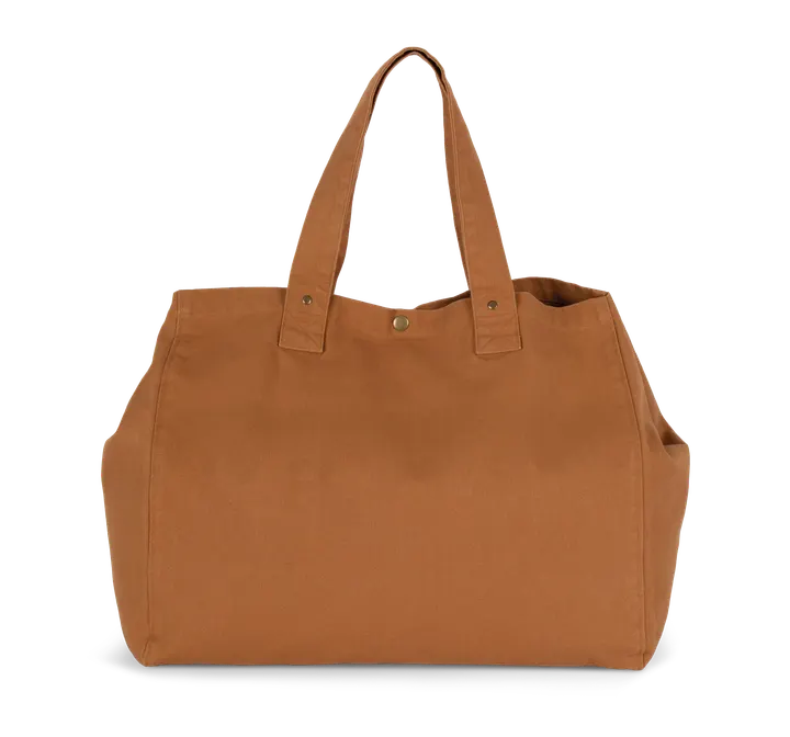 Shoppingtasche aus ausgewaschener Baumwolle Washed Caramel Coffee