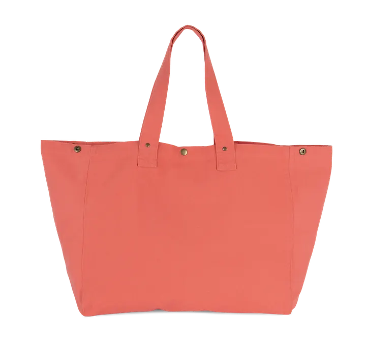 Shoppingtasche aus ausgewaschener Baumwolle Washed Coral Pink