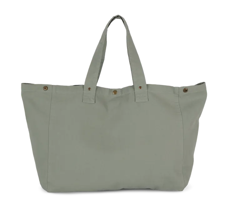 Shoppingtasche aus ausgewaschener Baumwolle Washed Green Clay
