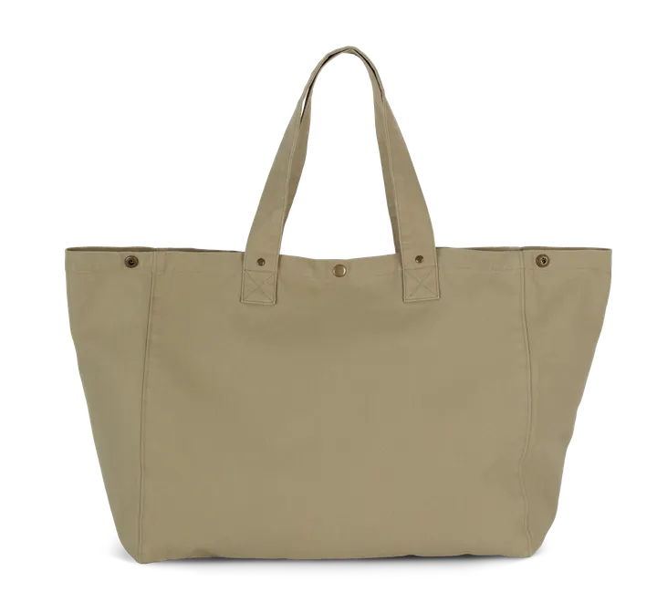 Shoppingtasche aus ausgewaschener Baumwolle Washed Olive Gray