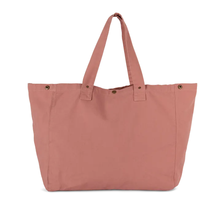 Shoppingtasche aus ausgewaschener Baumwolle Washed Pink Ochre