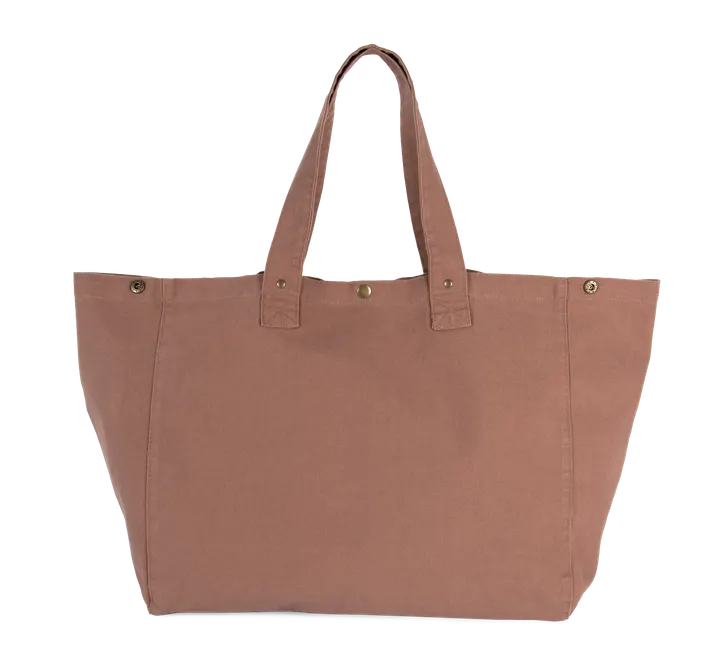 Shoppingtasche aus ausgewaschener Baumwolle Washed Santal Brown