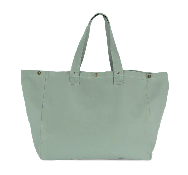 Shoppingtasche aus ausgewaschener Baumwolle Washed Water Green