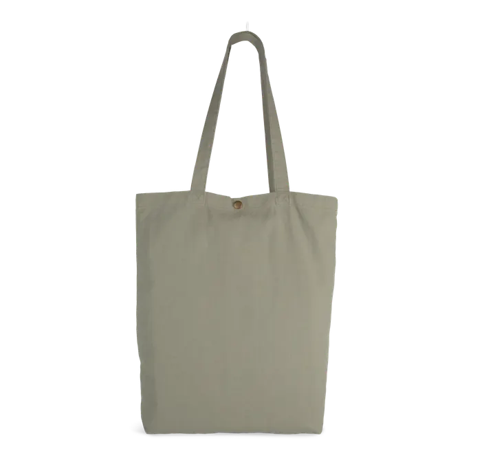 Verwaschene Shopping-Tasche aus Baumwolle Washed Green Clay