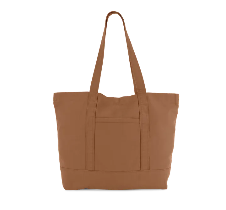 Grand sac shopping à poche latérale Washed Cinnamon