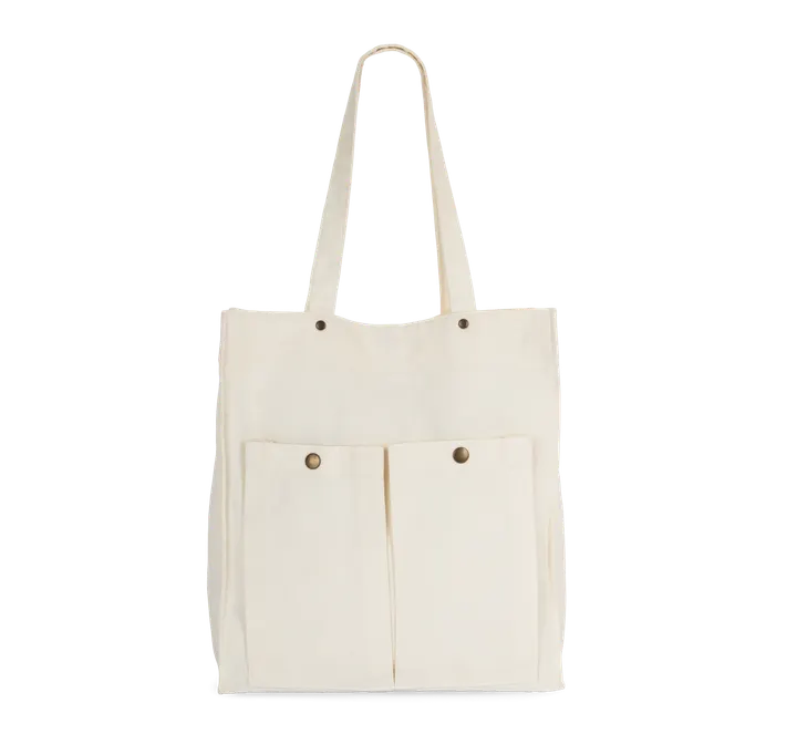 Sac à main à double poche frontale Washed Ivory