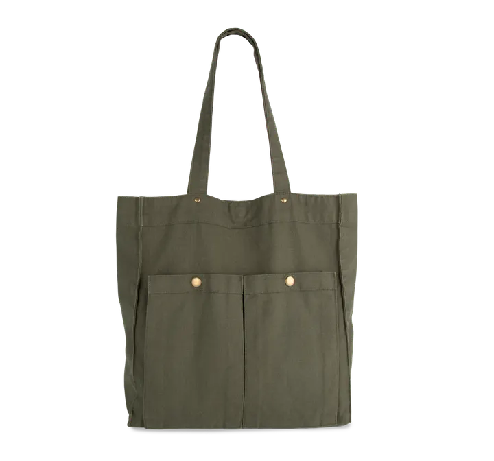 Sac à main à double poche frontale Washed Kombu Green
