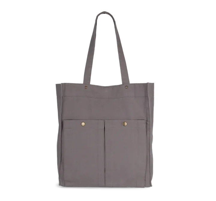 Sac à main à double poche frontale Washed Steeple Grey