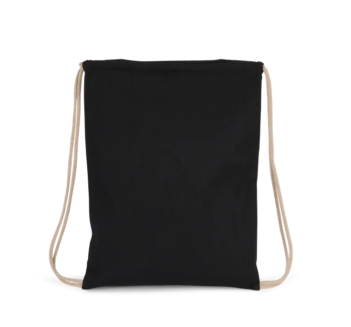 Recycelter Rucksack mit Kordelzugverschluss Black Night