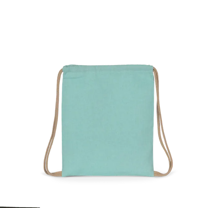Kleiner recycelter Rucksack mit Kordelzugverschluss – Kindermodell Topaz Blue